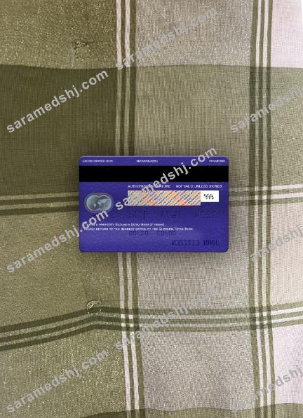 Slovakia Tatra Bank mastercard blue photolook back